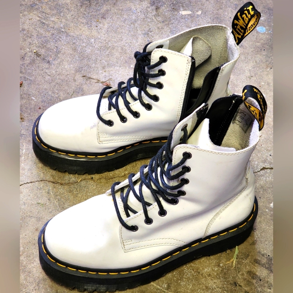 Dr. Martens White Jadon Platform Boots